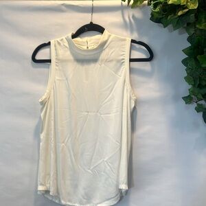 Allison Joy White Crew Neck Sleeveless Top Small